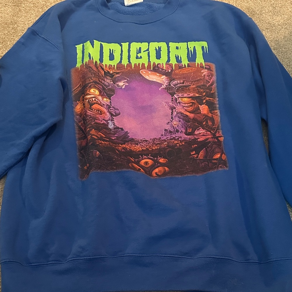 Chris Brown Champion Blue Graphic Crewneck Sweater